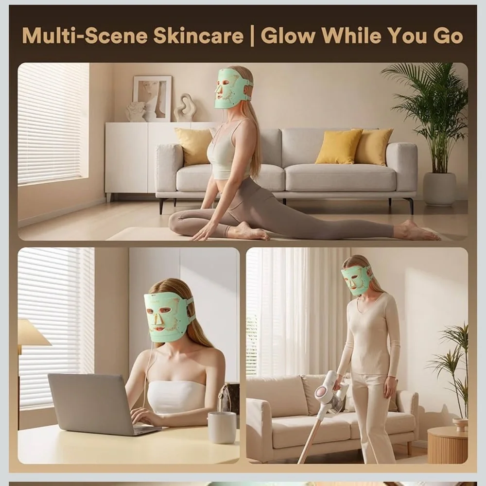 Red Light Therapy Facial Mask 324 LEDs and 4 mode light therapy mask
